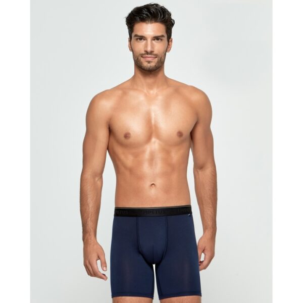 Men's Boxer Soft Premium - Long - Blauw